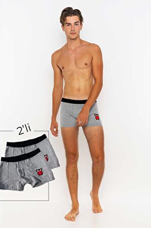 Redowl Baykuş Baskılı Boxer-Gri-L