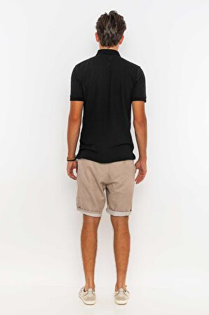 Redowl Erkek Polo Yaka Slim Fit Tişört-Siyah-XL