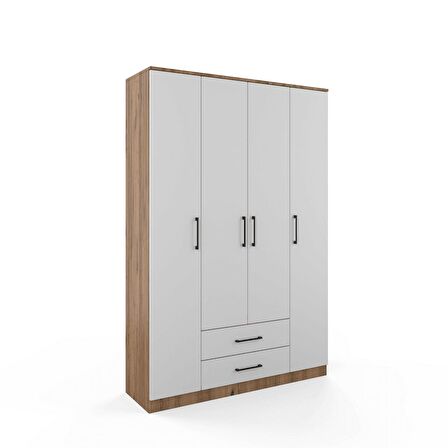 Berlin Gardırop 003 - Çekmeceli - Kapaklı - Atlantik Çam - Beyaz