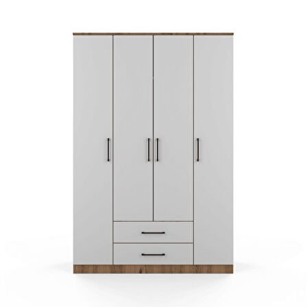 Berlin Gardırop 003 - Çekmeceli - Kapaklı - Atlantik Çam - Beyaz