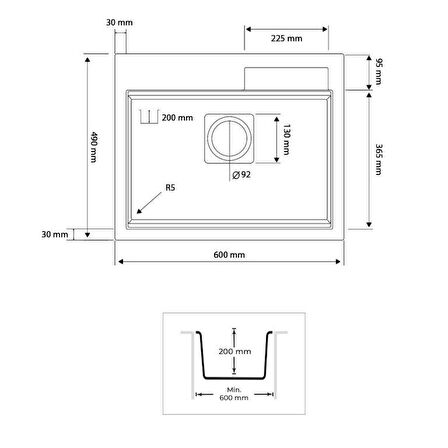 Real Stone Angel Granit Akıllı Eviye Seti Krem 60x49