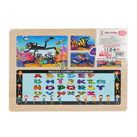 ONY-187-188-189-190 Ahşap Eğitici Puzzle Denizde Yaşam