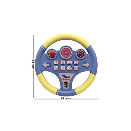 Nini Baby Direksiyon Eğitici Sesli Müzikli 21*21 Cm 8 Tuşlu Oyuncak Direksiyon
