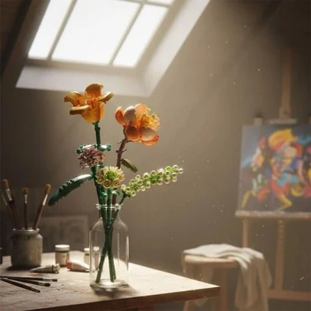 LZ LOZ Eternal Flowers Serisi - ''Güneşli ve Enerjik Turuncu''  Parça Yapım Seti