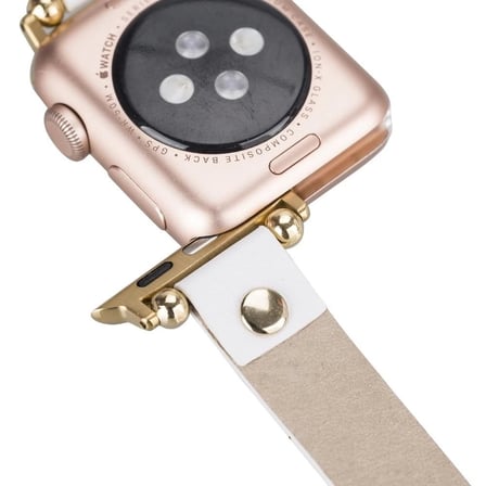 Apple Watch Uyumlu Deri Kordon 38-40-41mm FRG F3 Beyaz