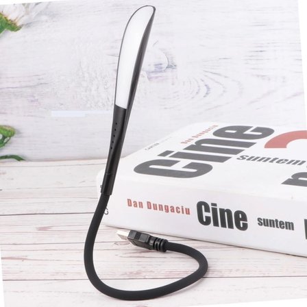 USB Girişli  Ledli  Kademeli Dokunmatik Masa/Kitap Okuma Lambası Ledi Siyah