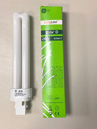 10 ADET  G/E PLC LAMBA 26W/830 2P 3000 KELVİN 1800 LÜMEN SARI