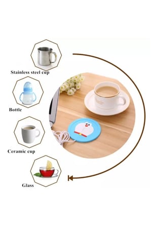 2 Adet USB Silikon Bardak Altı Isıtıcı – Karbon Fiber Yapı, Dc 5V USB, Cup Warmer, Mug Warmer