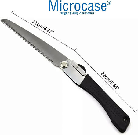 Microcase Katlanabilir Portatif Bahçe Ağaç Budama Kesme Testeresi  210mm Bağ Bıçağı - Siyah AL4398