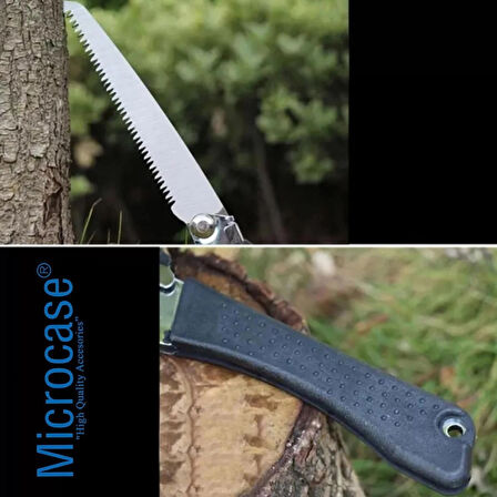 Microcase Katlanabilir Portatif Bahçe Ağaç Budama Kesme Testeresi  210mm Bağ Bıçağı - Siyah AL4398