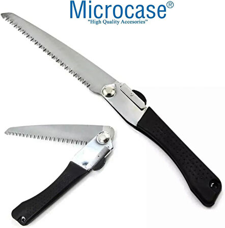 Microcase Katlanabilir Portatif Bahçe Ağaç Budama Kesme Testeresi  210mm Bağ Bıçağı - Siyah AL4398