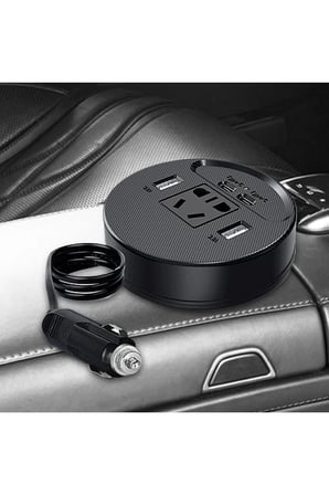 Araç Güç İnvertörü Şarj Cihazı 12-24V 150W 220V Çip Korumalı 2 Adet USB 2 Adet Type-C 3.1A
