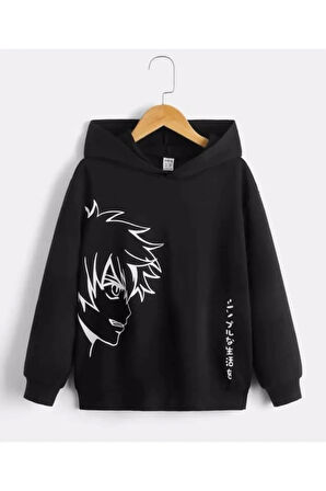 Anime Baskılı Çocuk Kapşonlu Sweatshirt