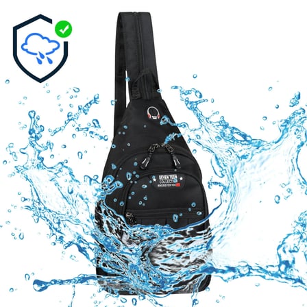 4901 Waterresistant Çapraz Askılı Göğüs ve Mini Sırt Çantası - Siyah (Body Bag)