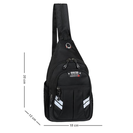 4901 Waterresistant Çapraz Askılı Göğüs ve Mini Sırt Çantası - Siyah (Body Bag)