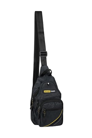 4955 Suya Dayanıklı Siyah Çok Bölmeli Çapraz Askılı Göğüs ve Omuz Çantası (Body Bag)