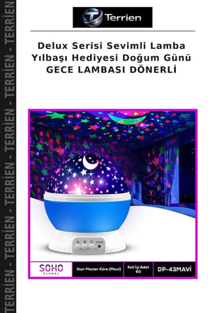 Delux Serisi Sevimli Lamba Yılbaşı Hediyesi Doğum Günü GECE LAMBASI DÖNERLİ