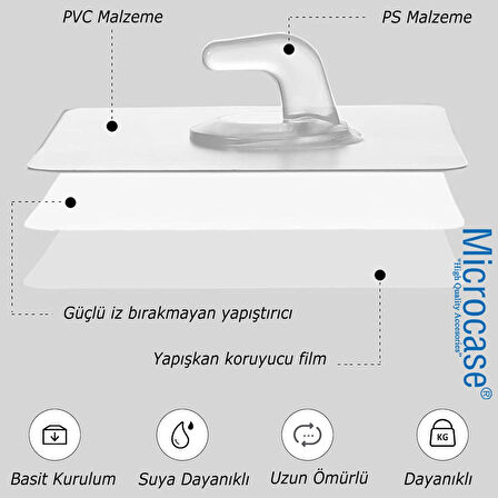Microcase Kendinden Yapışkanlı Banyo Mutfak Eşya Havlu Vb Ürün Askılığı - ŞEFFAF AL4835 3 Adet