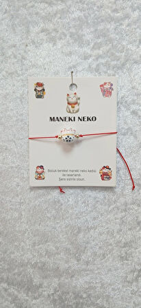 MANEKİ NEKO SERAMİK BİLEKLİK UĞUR KEDİSİ BİLEKLİK