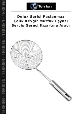Delux Serisi Paslanmaz Çelik Kevgir Mutfak Eşyası Servis Gereci Kızartma Aracı