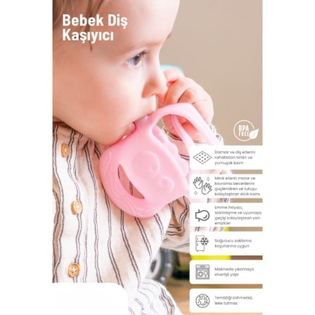 Premium Pembe Bebek Silikon Diş Kaşıyıcı Yenidoğan Hediyesi Sevimli Oyuncak Kavrama Oyuncağı