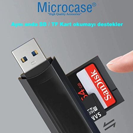 Microcase USB 3.0 Çift Yuvalı 512 GB Destekli TF / SD Kart Okuyucu AL4474