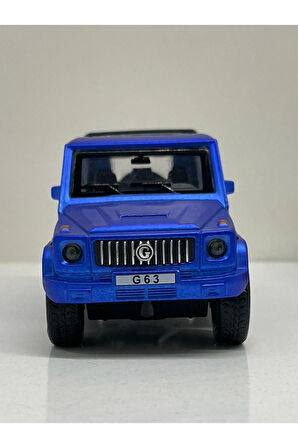 Mercedes G63 Mavi Metalik  Metal Sesli Işıklı Diest Car Oyuncak model Araba 12 cm
