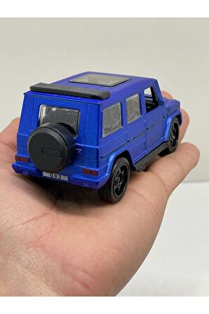 Mercedes G63 Mavi Metalik  Metal Sesli Işıklı Diest Car Oyuncak model Araba 12 cm