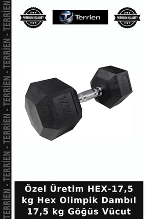 Özel Üretim HEX-17,5 kg Hex Olimpik Dambıl 17,5 kg Göğüs Vücut