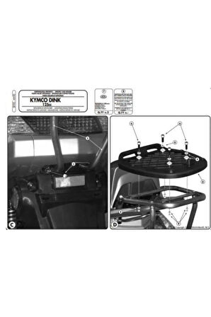 Gıvı Sr90 Kymco Dınk 50-125-200ı (06-16) Arka Çanta Taşıyıcı