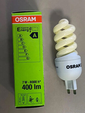 10 ADET Osram Dulux Superstar Nano Twist G9  7W=38W  400 Lümen  Spiral Lamba- Sarı Işık 2500 Kelvin