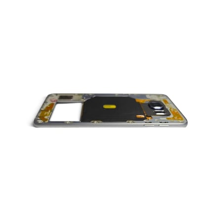 G928 Orta Kasa Galaxy S6 Edge Plus Uyumlu Siyah Renk Orta Kasa Çerçeve + Ses Açma ON OFF Tuş Plastik Kamera Camı ve Hoparlör Koyu Gri