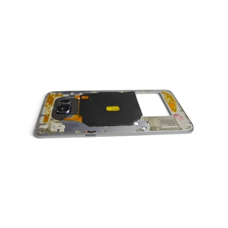 G928 Orta Kasa Galaxy S6 Edge Plus Uyumlu Siyah Renk Orta Kasa Çerçeve + Ses Açma ON OFF Tuş Plastik Kamera Camı ve Hoparlör Koyu Gri