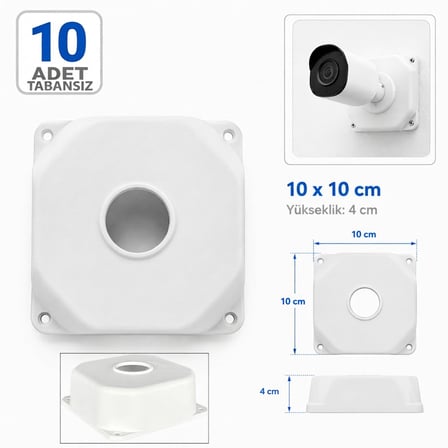 10 Adet 10x10cm Tabansız Kamera Buatı Kamera Montaj Kutusu Junction Box Bullet Dome IP Uyumlu