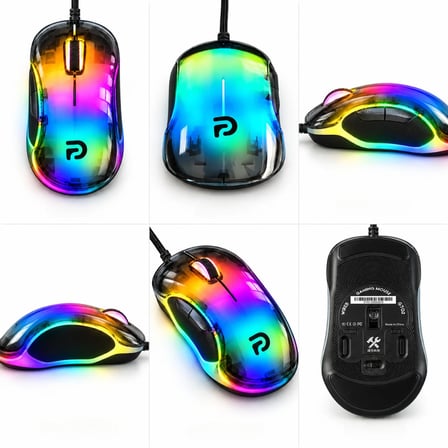 Trio G702 7200 DPI Şeffaf RGB 7 Tuşlu Kablolu Gaming Oyuncu Mouse 160 cm Örgü Kablo