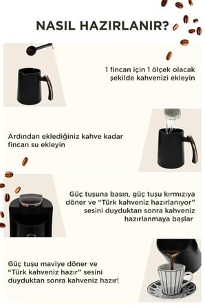 Mutfak Aleti Teknolojik Alet Sıcak İçecek Kahve Makinesi 201 Sesli Komut 250ml 4 Fincan