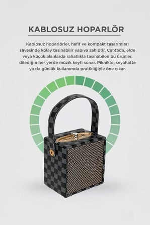 Ofis İçin Dinleme Ses Cihazı Bluetooth Hoparlör Taşınabilir Speaker Wooden Case X2 Mavi