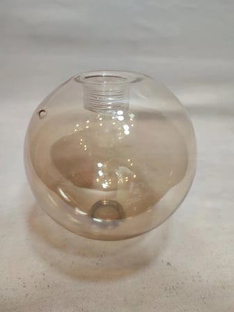 (G.9) AMPULE GÖRE,GLOB AVİZE CAMI.BAL RENKTE (Çapı:10.00 cm) KÜRE.Kendinden dişli