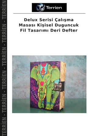 Delux Serisi Çalışma Masası Kişisel Duguncuk Fil Tasarımı Deri Defter