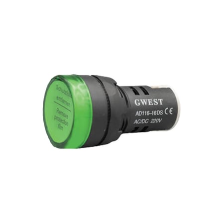 22MM 220V. LEDLİ SİNYAL LAMBASI 5 ADET Yeşil