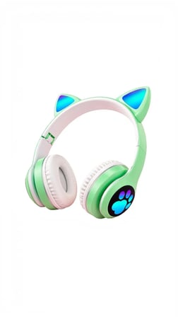 Kedi Kulaklı Bluetooth 5.0 Kablosuz Kulaklık RGB LED Işıklı Çocuk ve Oyuncu Kulaklığı