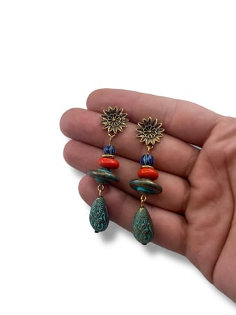 El Yapımı Tasarım Boncuk Küpe Şık Hediyelik