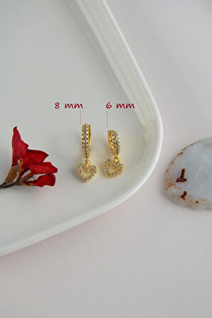 2 Adet Zirkon Kalpli Halka Piercing Tragus Helix Forward Kıkırdak Lob Daith (1 Adet 6 mm 1 Adet 8 mm)