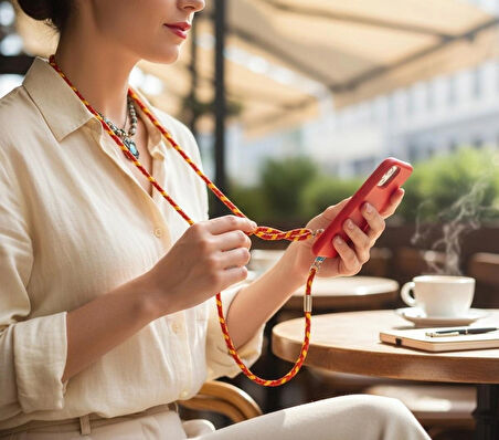 GALATASARAY ÖRGÜ TELEFON BOYUN ASKISI TÜM KILIFLARA UYUMLU