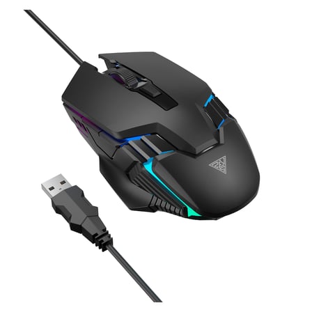 GAMDIAS AURA GS4, Çok Renkli Aydınlatma,  USB Kablolu, 6 Tuşlu, Gaming Mouse, 3.600 DPI, Siyah