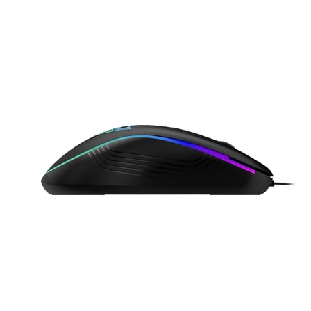 GAMDIAS AURA GS3, Çok Renkli Aydınlatma,  USB Kablolu, 6 Tuşlu, Gaming Mouse, 3.600 DPI, Siyah