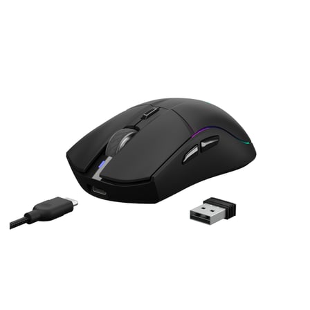 GAMDIAS HADES M3, RGB Aydınlatma, 2.4Ghz ve Bluetooth Kablosuz, 7 Tuşlu, Şarj Edilebilir, Type-C, Gaming Mouse, 10.000 DPI, Siyah
