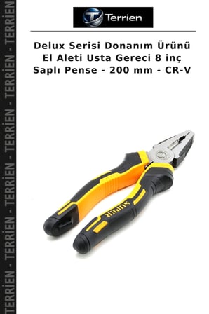 Delux Serisi Donanım Ürünü El Aleti Usta Gereci 8 inç Saplı Pense - 200 mm - CR-V
