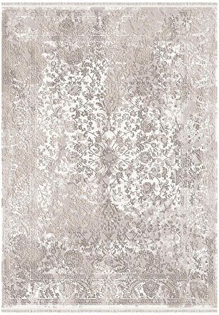 İpek Mekik Halı Gaspara Sarı Vizon Eskitme Desenli Halı