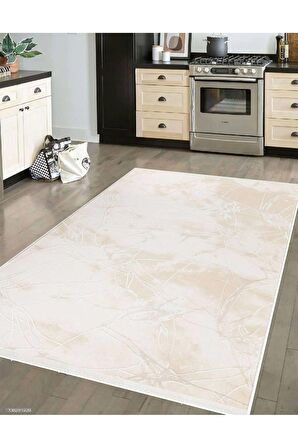 İpek Mekik Halı Gaspara Bej Ekru Modern Desenli Halı